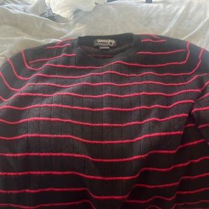 100% cashmere red and black sweater